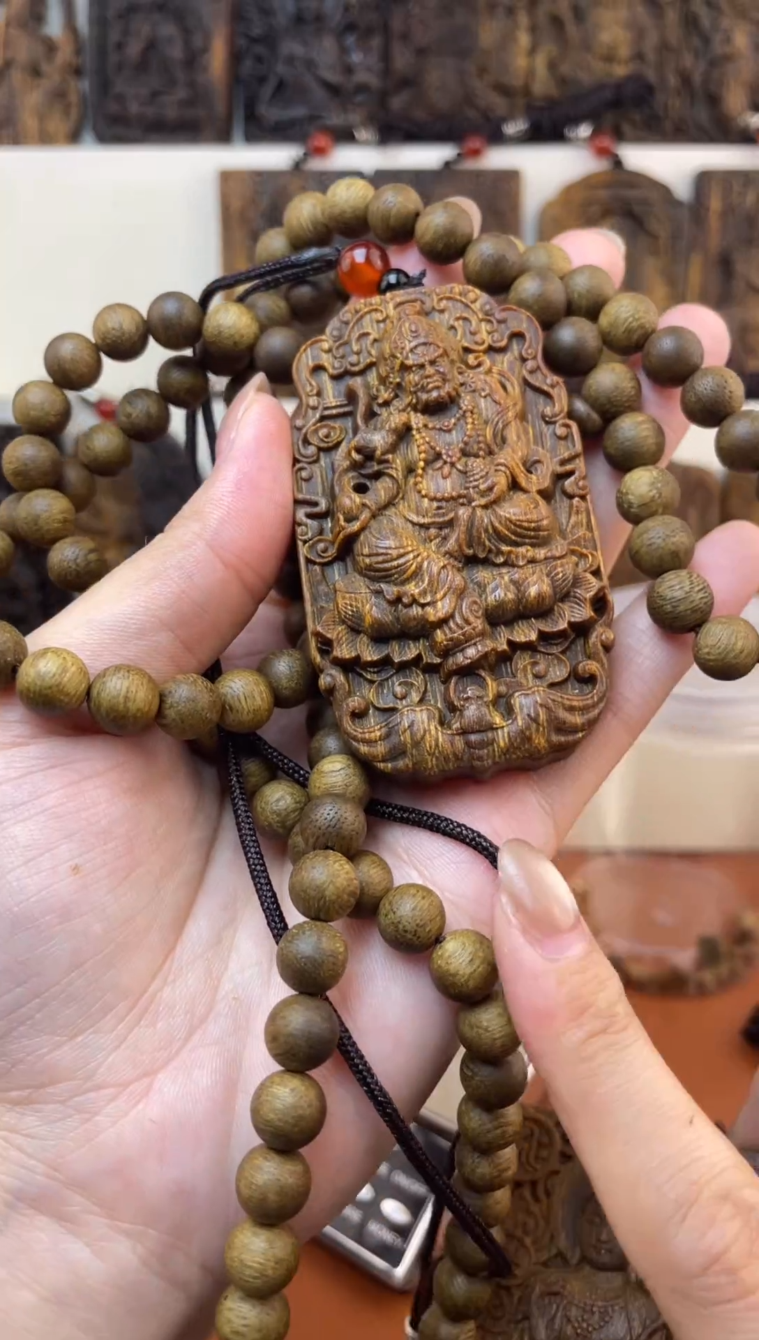 木木雕款芽庄 108加黄财神7cm送养香瓶 