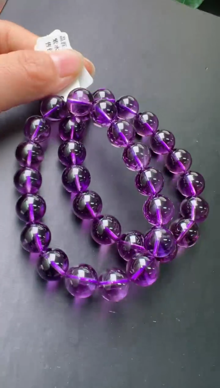 【闪购商品】水晶单圈未镶嵌紫水晶手串12m+多样发一 X37509