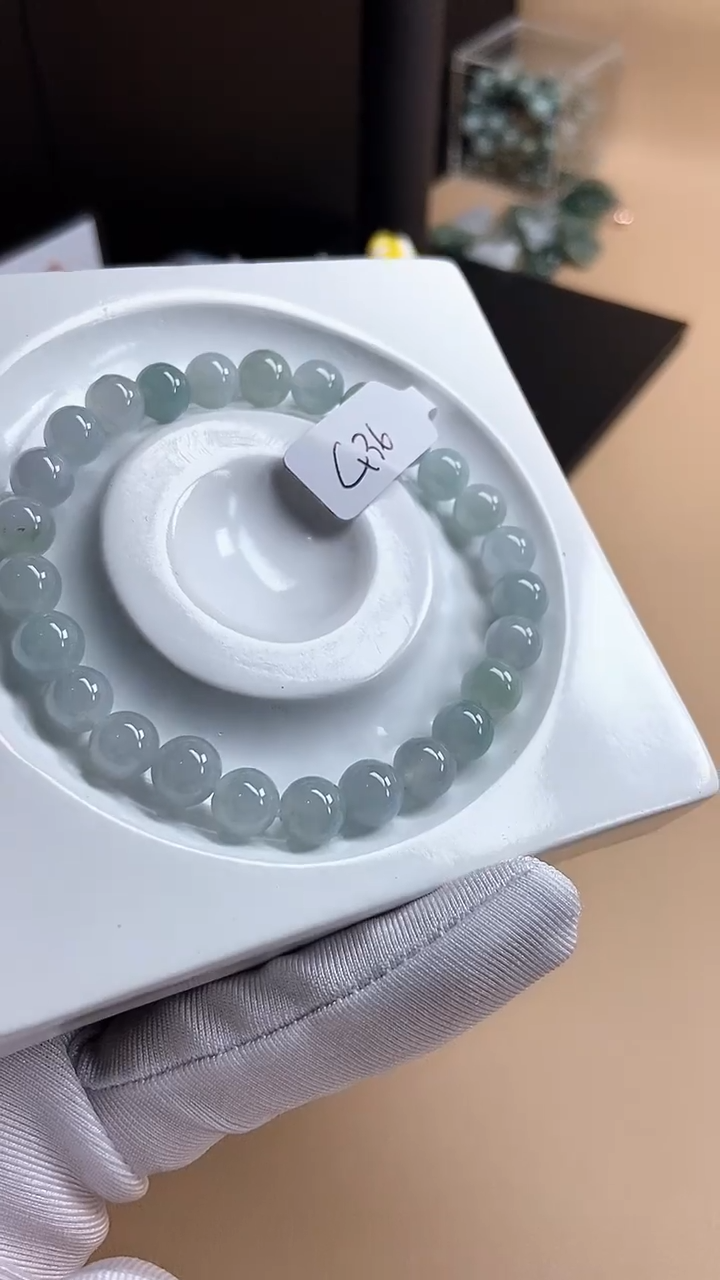 【闪购商品】翡翠手串未镶嵌天然翡翠A货G36