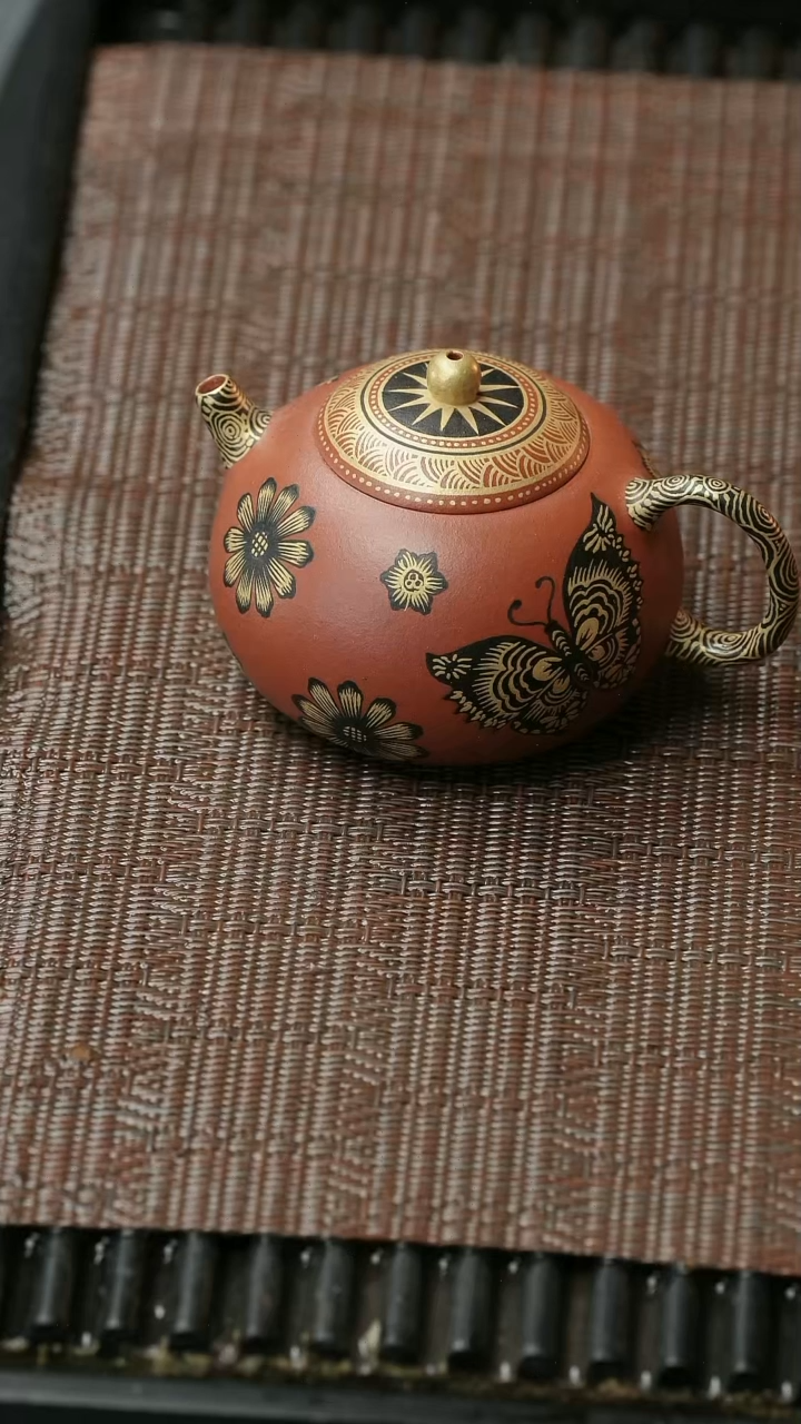 【闪购商品】紫砂茶壶五堂 蝶恋花90cc