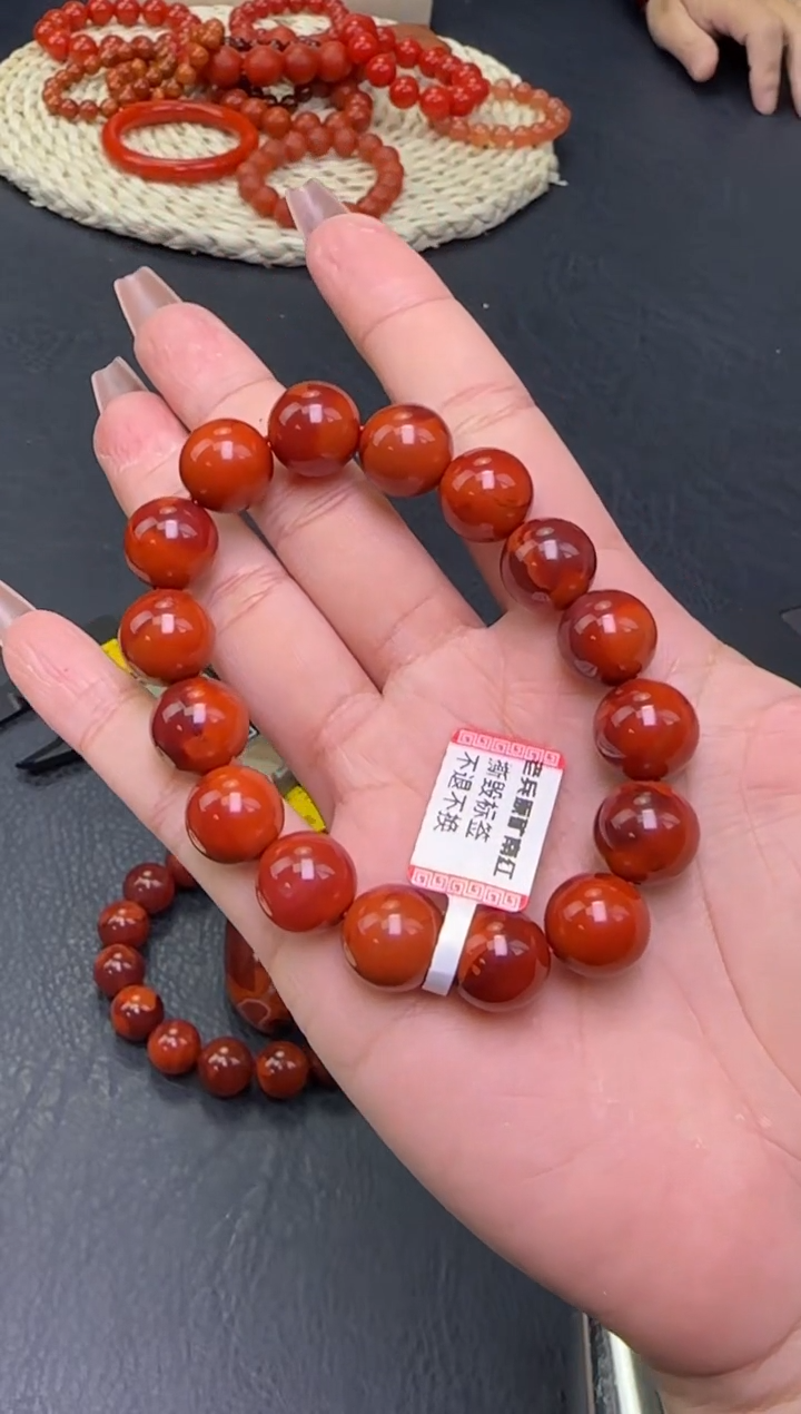 【闪购商品】南红玛瑙手链未镶嵌瓦西13mm+手串多样性发1