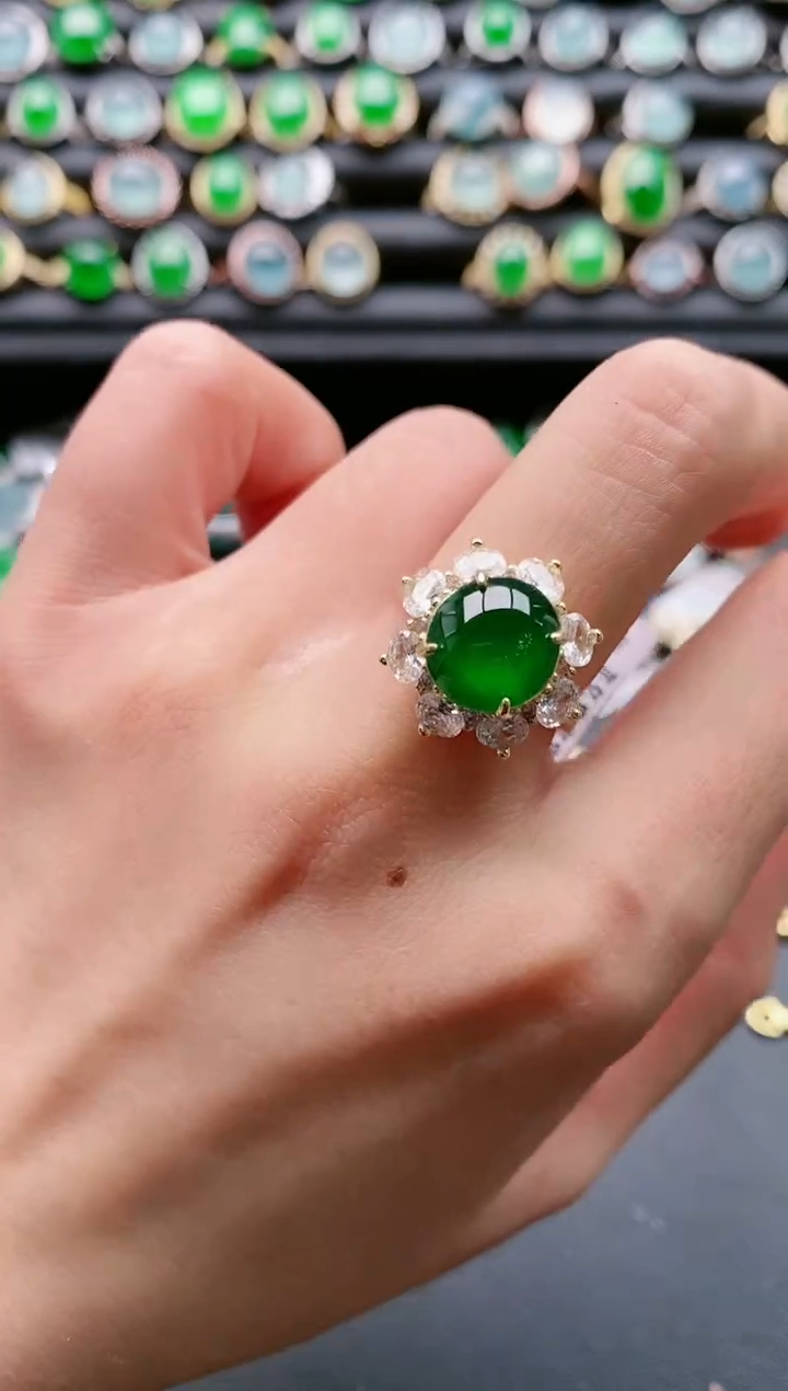 【闪购商品】翡翠戒指银S925镶嵌1111111