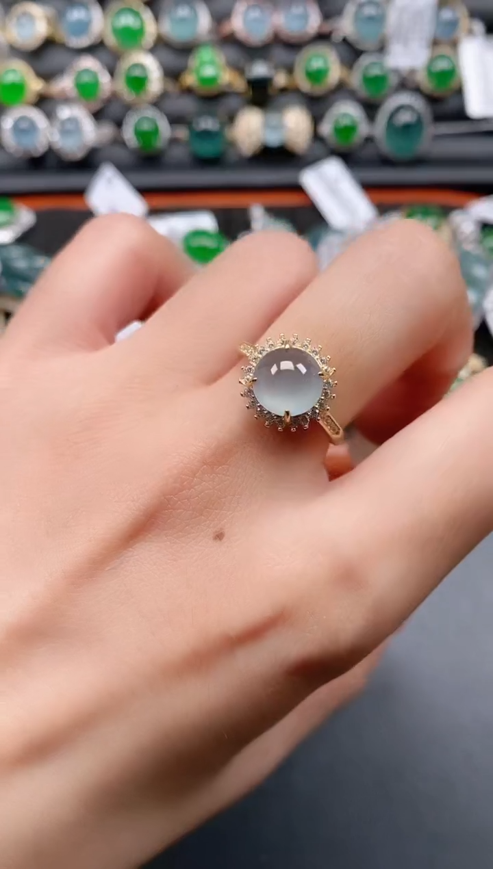 银S925镶嵌戒指翡翠111