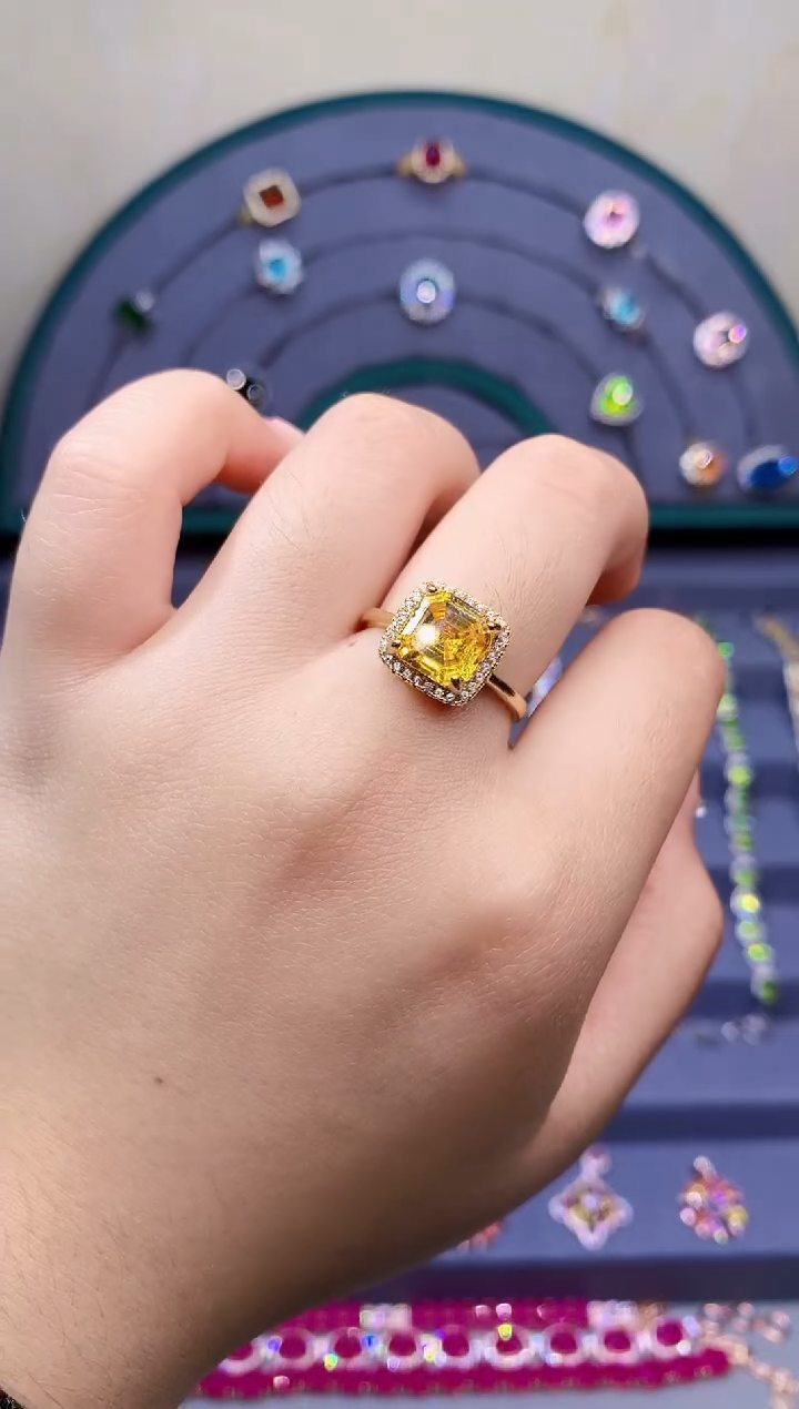 【闪购商品】黄晶戒指银S925镶嵌2200320