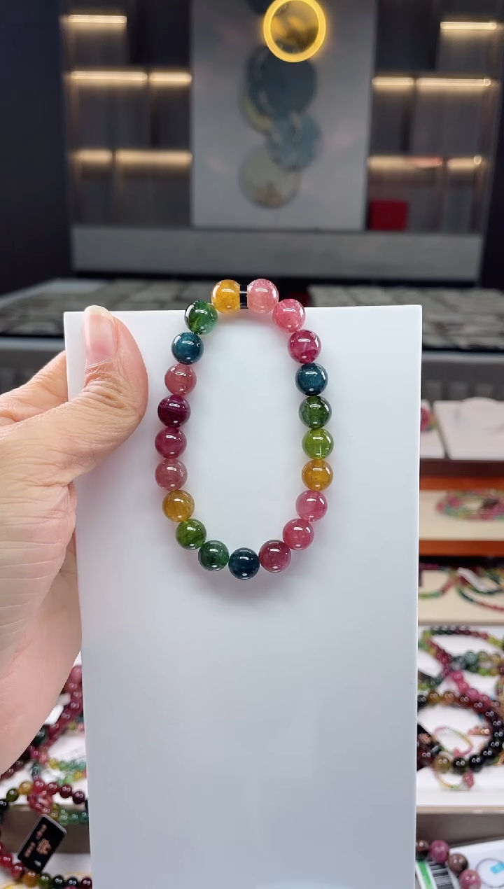 未镶嵌单圈手串碧玺（多样性发一条）Q