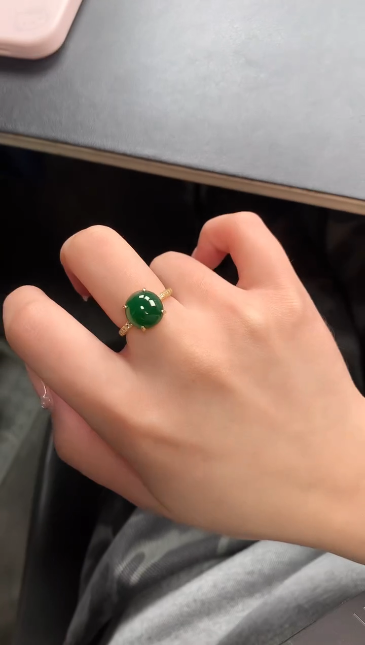 【闪购商品】翡翠戒指银S925镶嵌52143