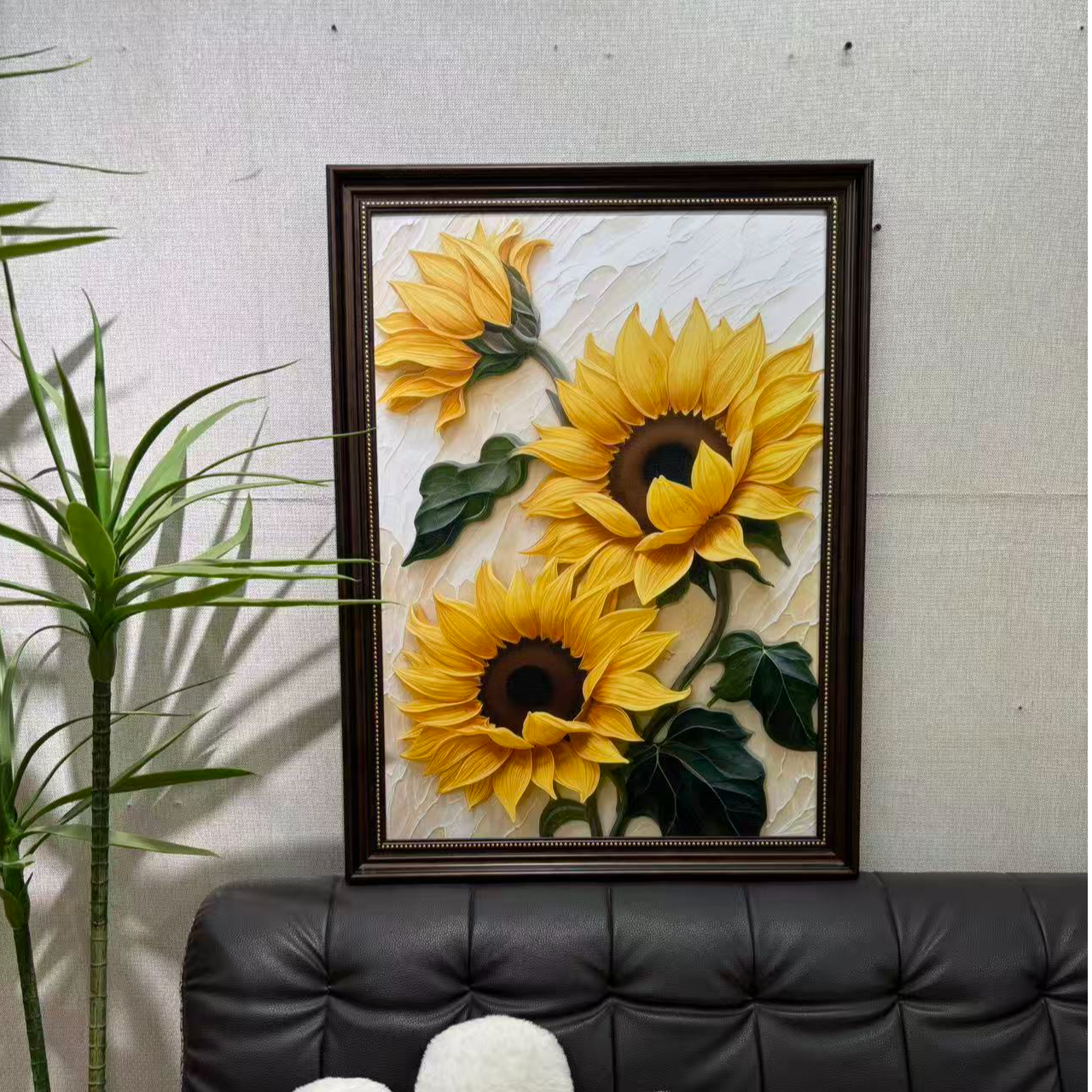 344向日葵复古风格装饰画适用于入户玄关餐厅卧室床头