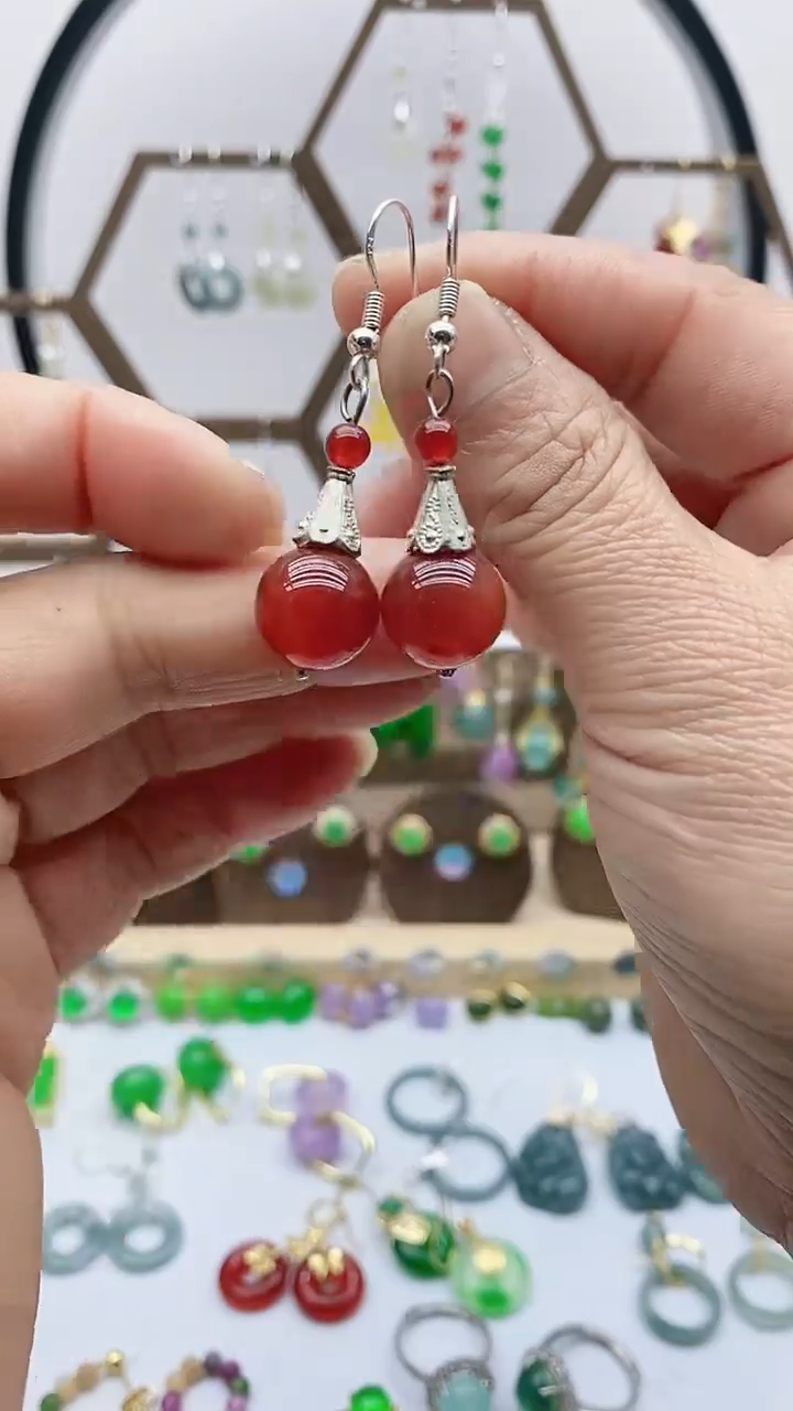 未镶嵌南红玛瑙耳饰101