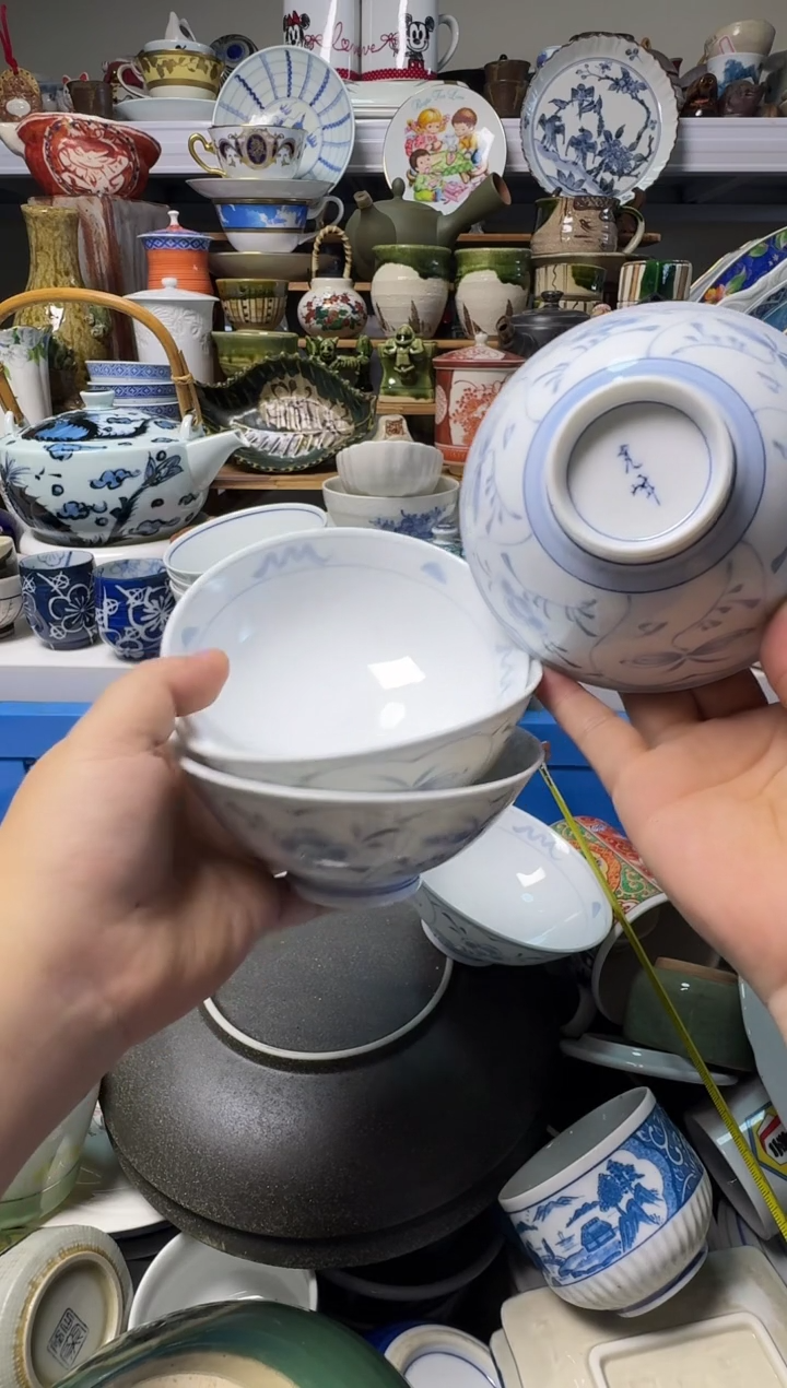 中古瓷器，默认微瑕-035，光峰底款的，4只20米