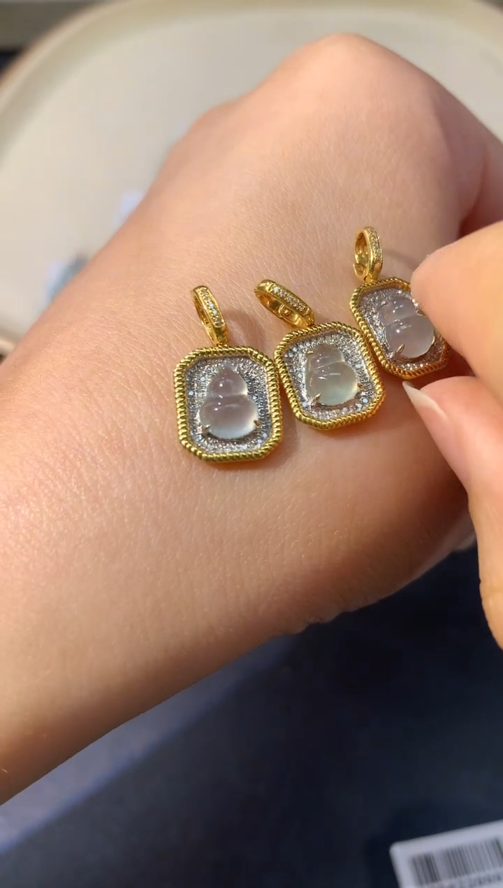 翡翠18K金镶嵌吊坠(不含链)A115 |  多样性发其一 |  1980