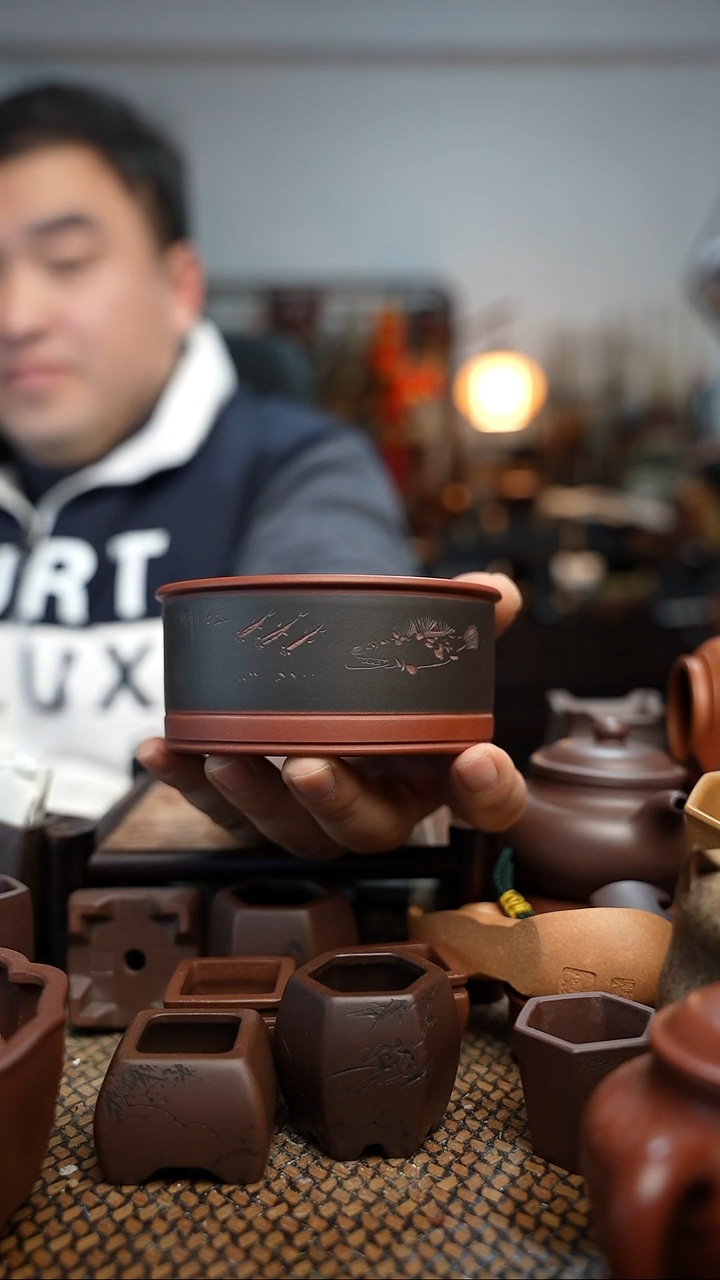 紫砂花盆吴****家長木軒精品紫砂