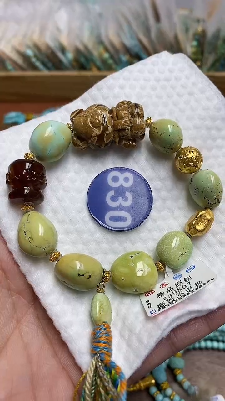 【闪购商品】绿松石手链银S925镶嵌830