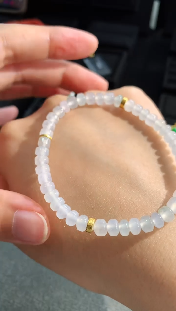 【闪购商品】翡翠手串18K金镶嵌手饰