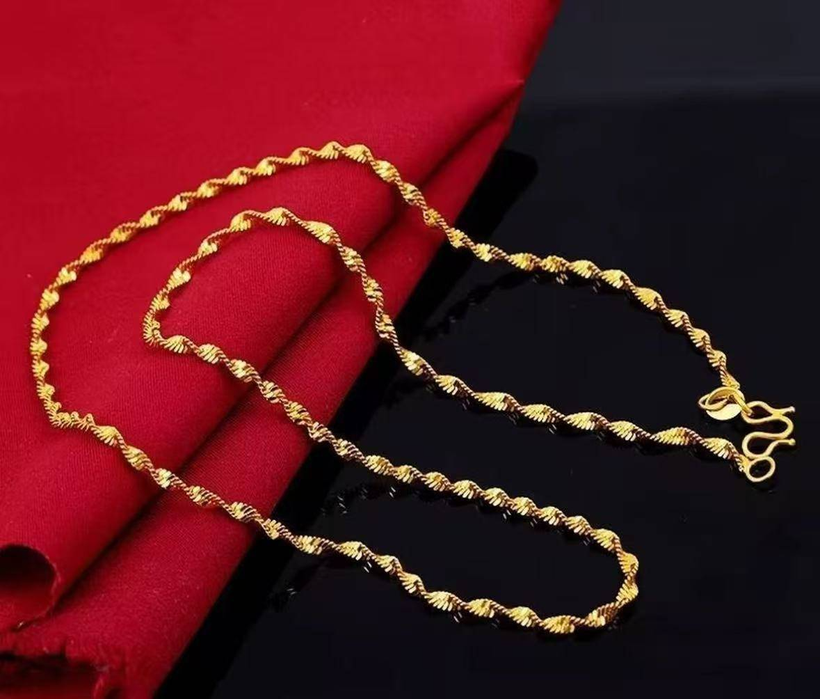 【伊一严选】百搭水波纹合金素款项链sh92356