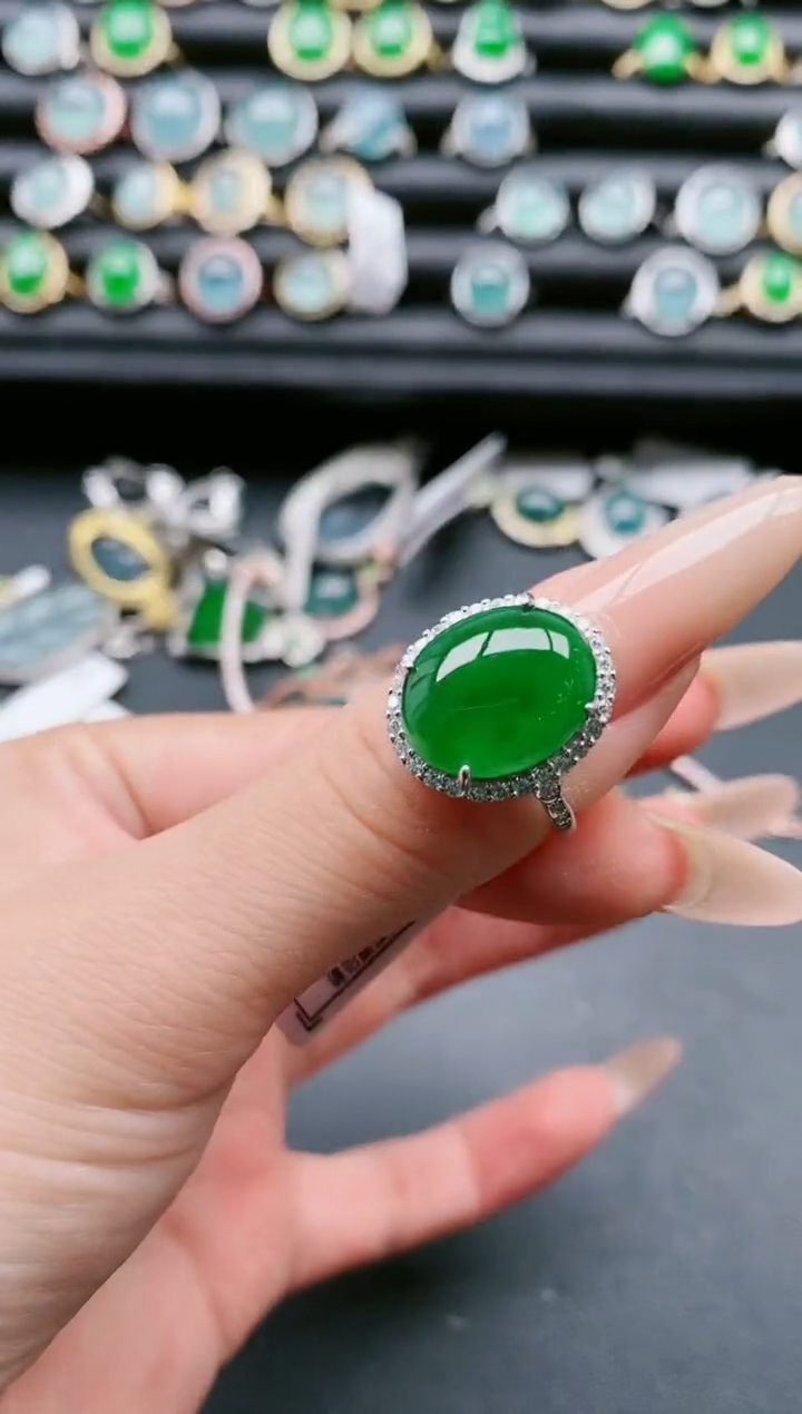 【闪购商品】翡翠戒指银S925镶嵌1111111