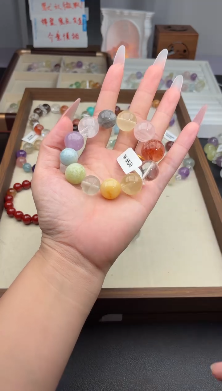 未镶嵌手串水晶38(天然水晶, 默认有瑕疵, 介意者勿拍哦)