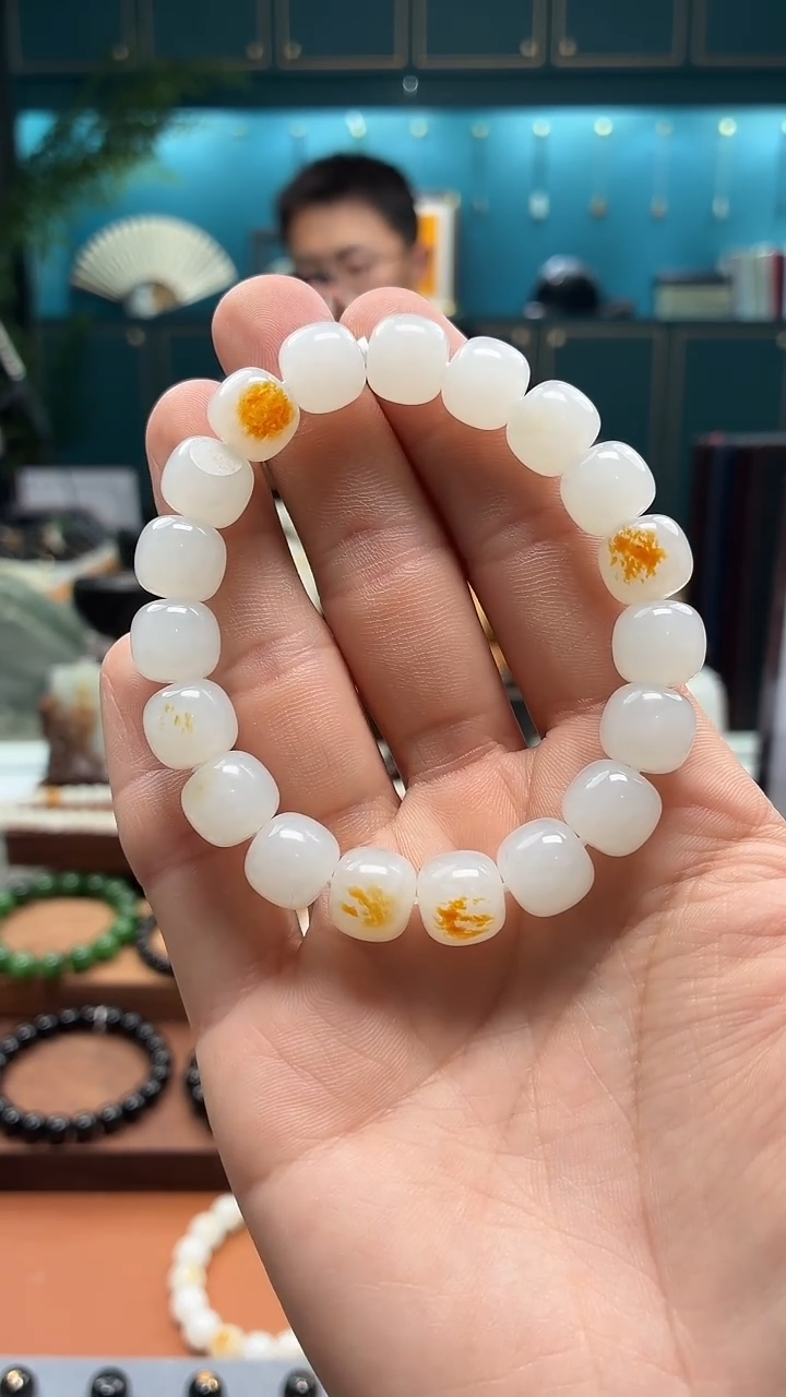 未镶嵌手串和田玉时***丶白玉10*11