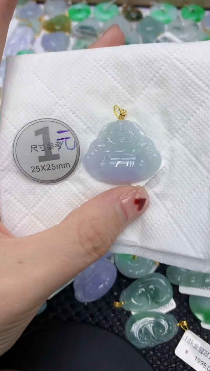翡翠18K金镶嵌颈饰1111111
