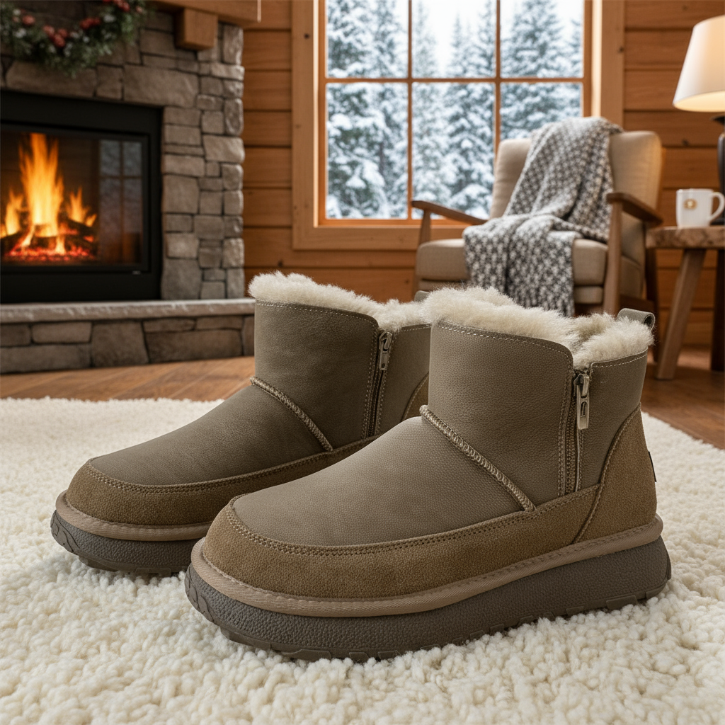 KS2528全男款皮毛一体防水防滑雪地靴男款爆款2025新款