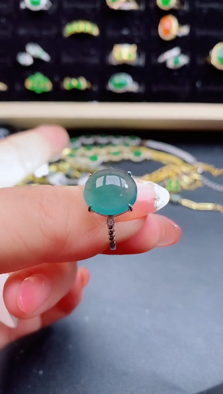 【闪购商品】翡翠戒指银S925镶嵌12121