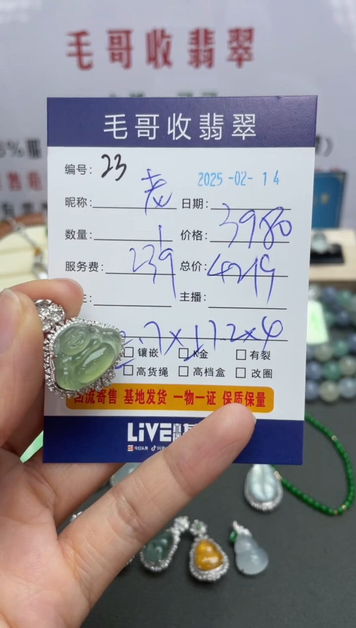 【闪购商品】翡翠颈饰18K金镶嵌翡翠0214023