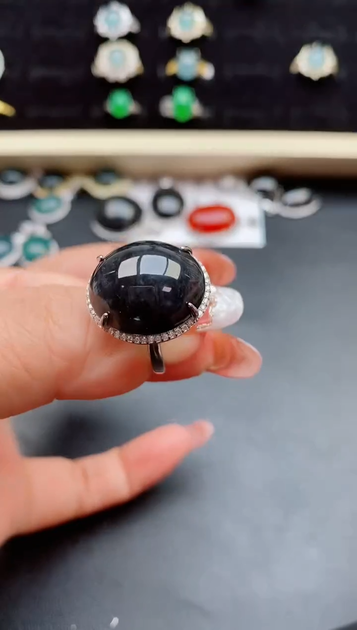 【闪购商品】翡翠戒指银S925镶嵌508050