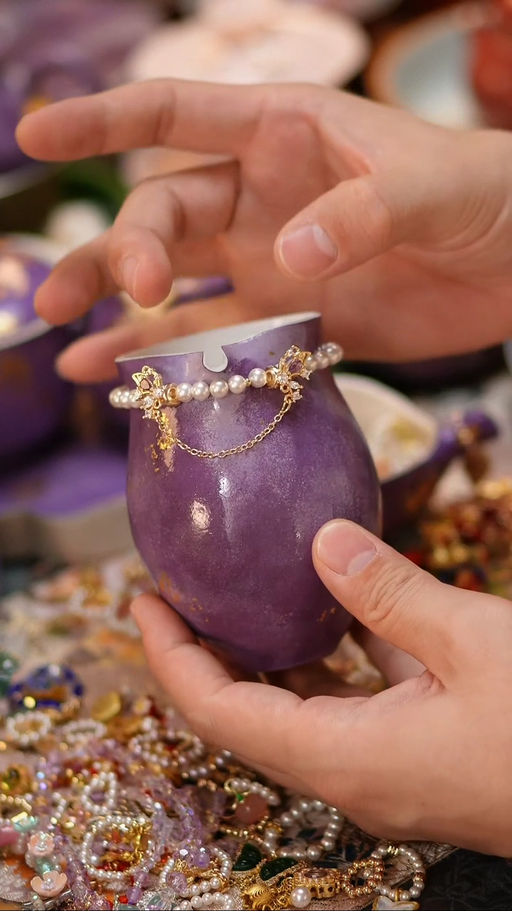 【闪购商品】紫色大漆企鹅公道杯+链子