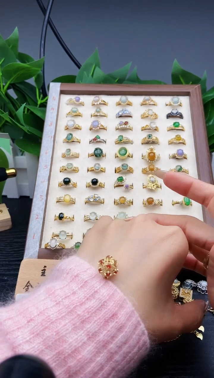 银S925镶嵌戒指翡翠12