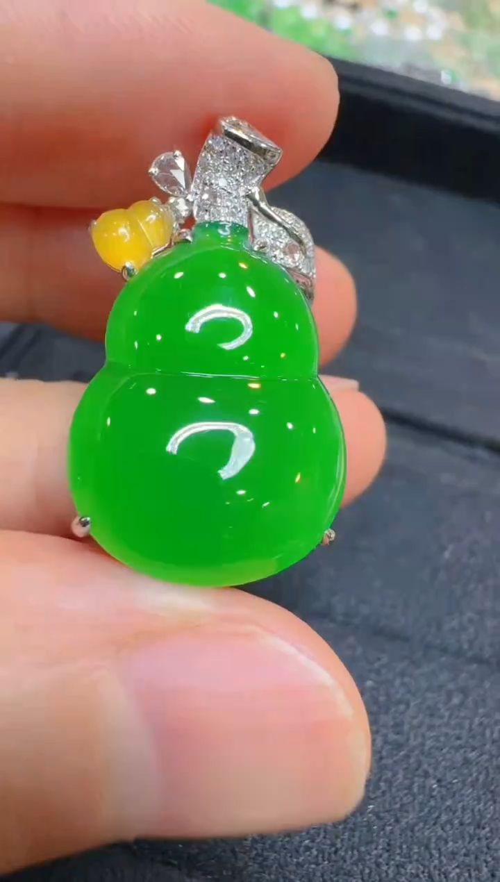 翡翠18K金镶嵌吊坠(不含链)多样性团购发一件