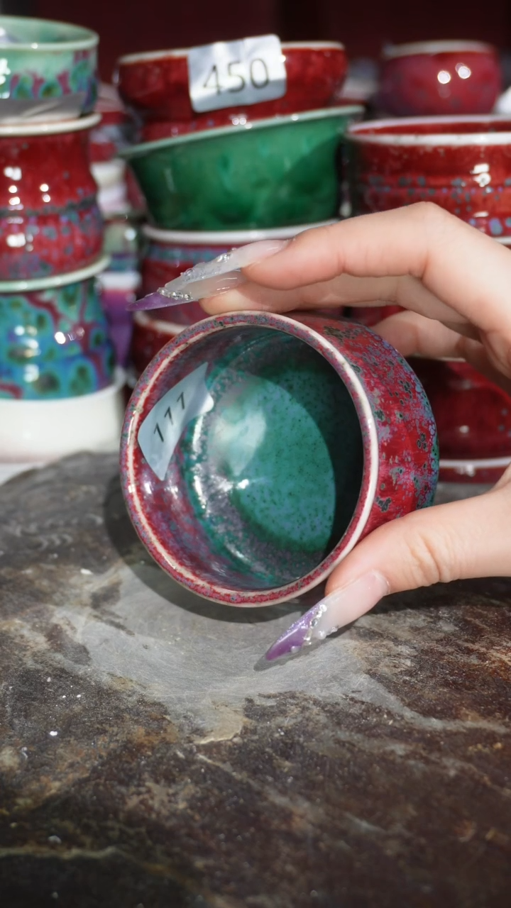 摆件陶精品窑变钧瓷茶器