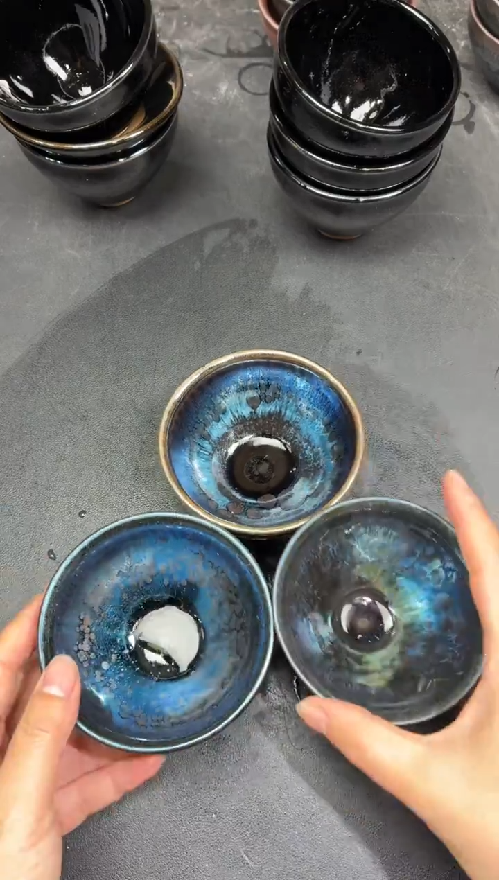 茶盏85三只微瑕           