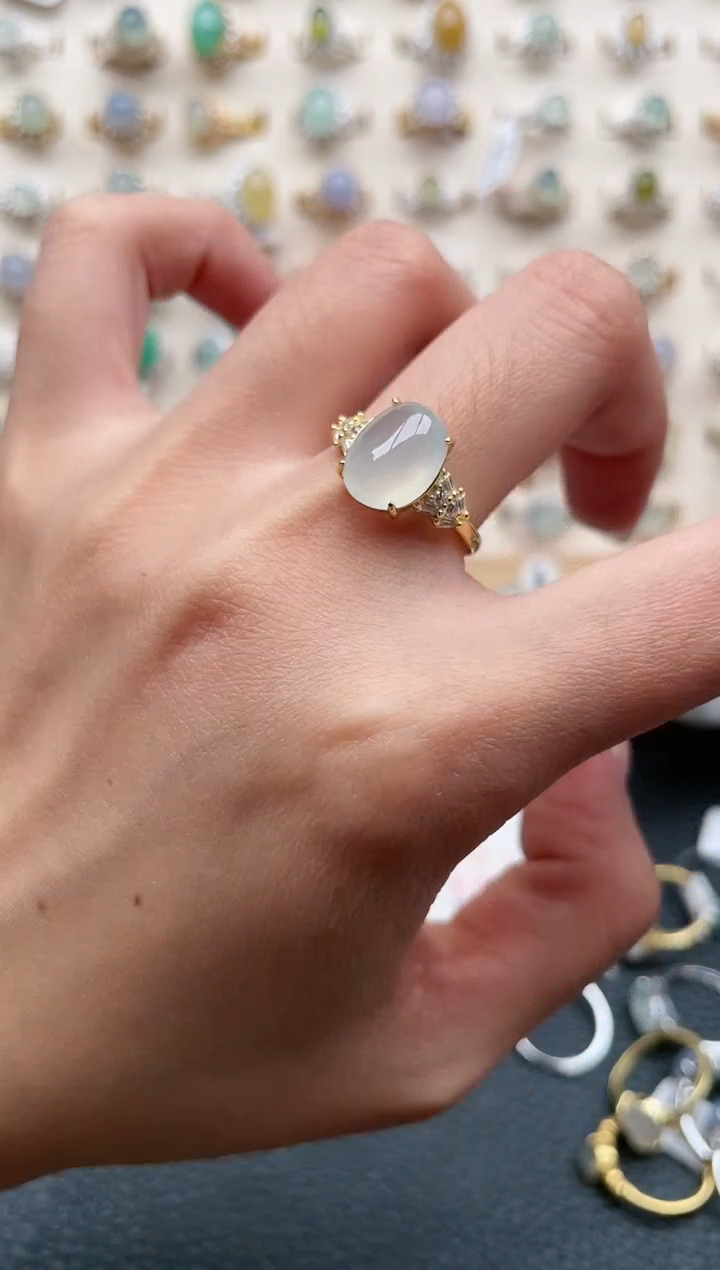 【闪购商品】翡翠戒指银S925镶嵌1111