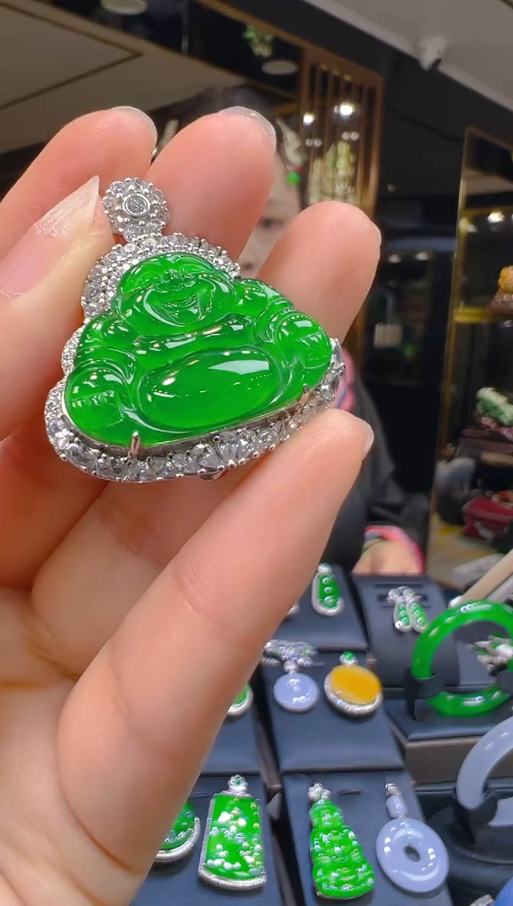 翡翠银S925镶嵌吊坠(赠链)112（多样性发其一）