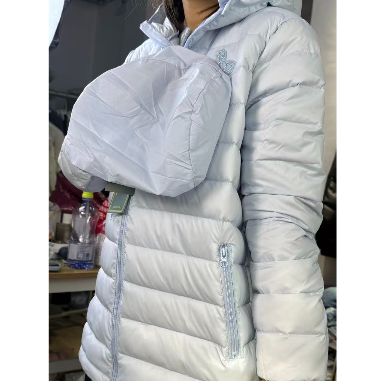 Moonlit  加厚连帽保暖潮流蓝色修身排骨蓝色外套