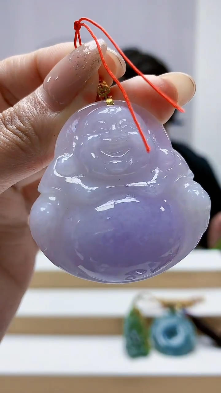 18K金镶嵌定制翡翠5060MM-jj挂件154