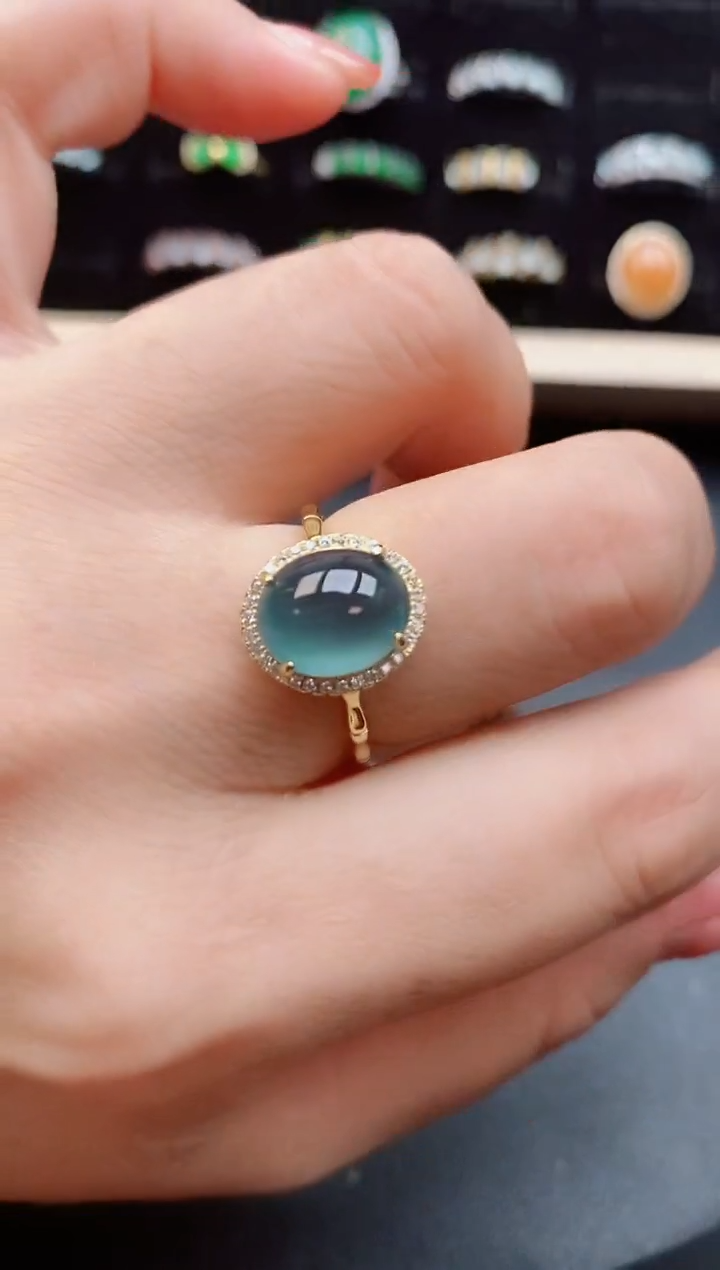 【闪购商品】翡翠戒指银S925镶嵌12121