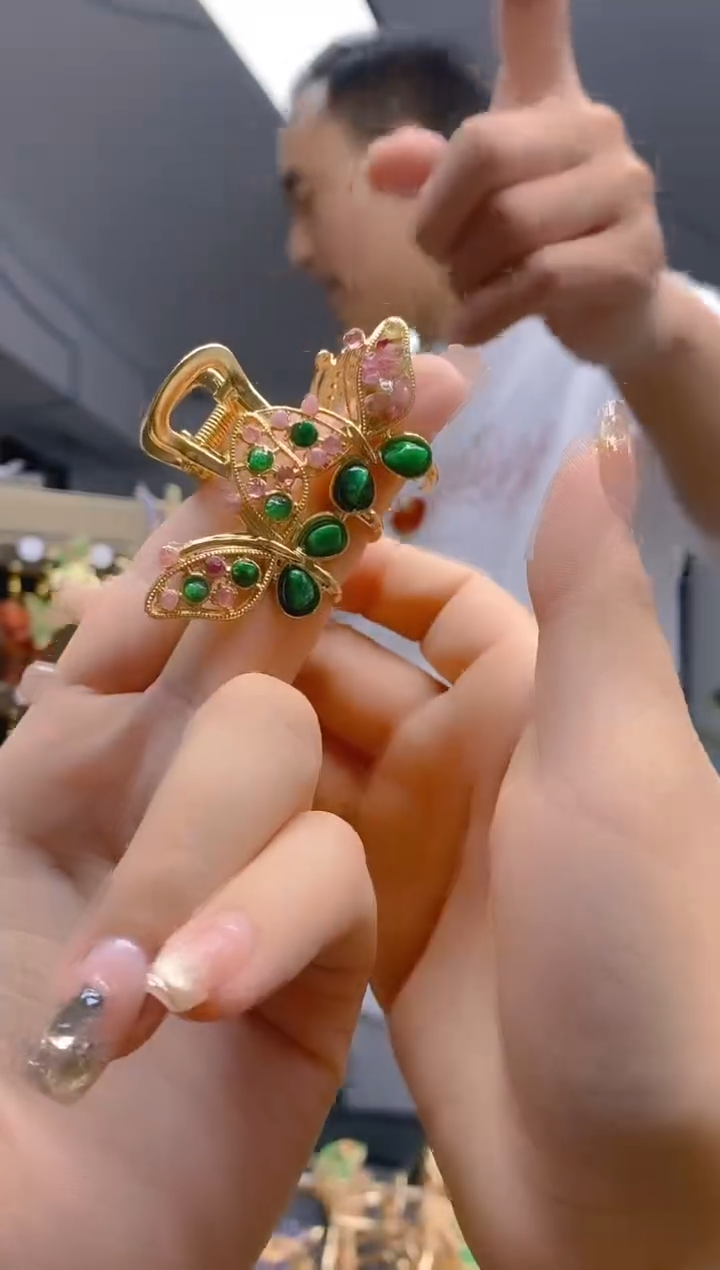 【闪购商品】翡翠耳饰合金67翡翠发簪