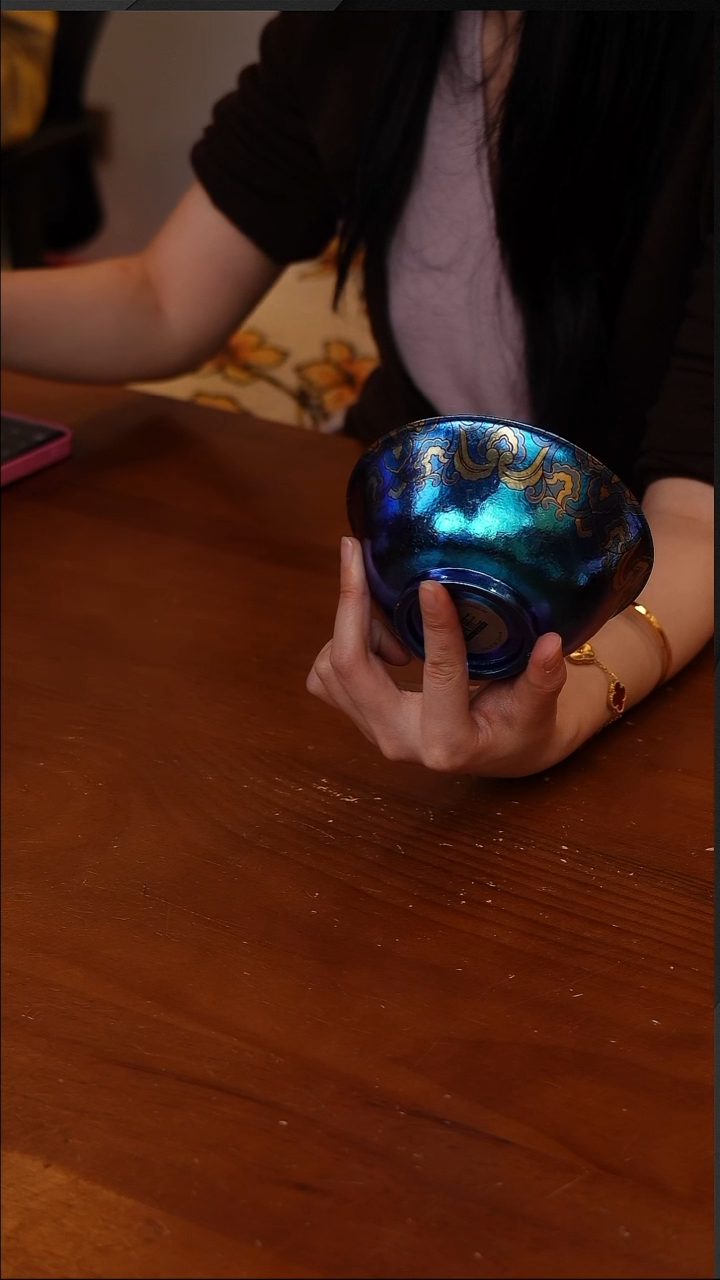 陶68-执彩钛碗纯钛双层真空隔热新款高档钛碗-350ml景泰蓝