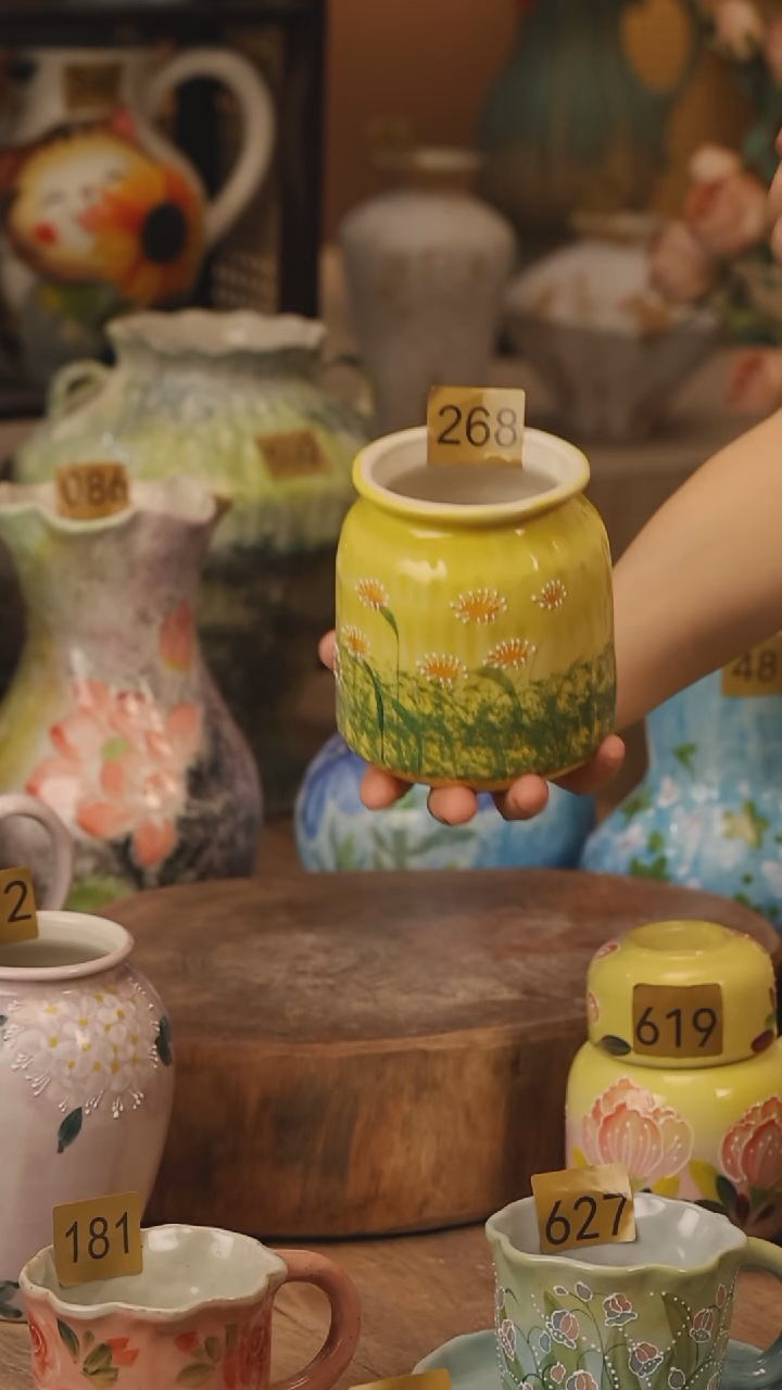 陶瓷268景德镇设计师手作花器摆件侘寂风