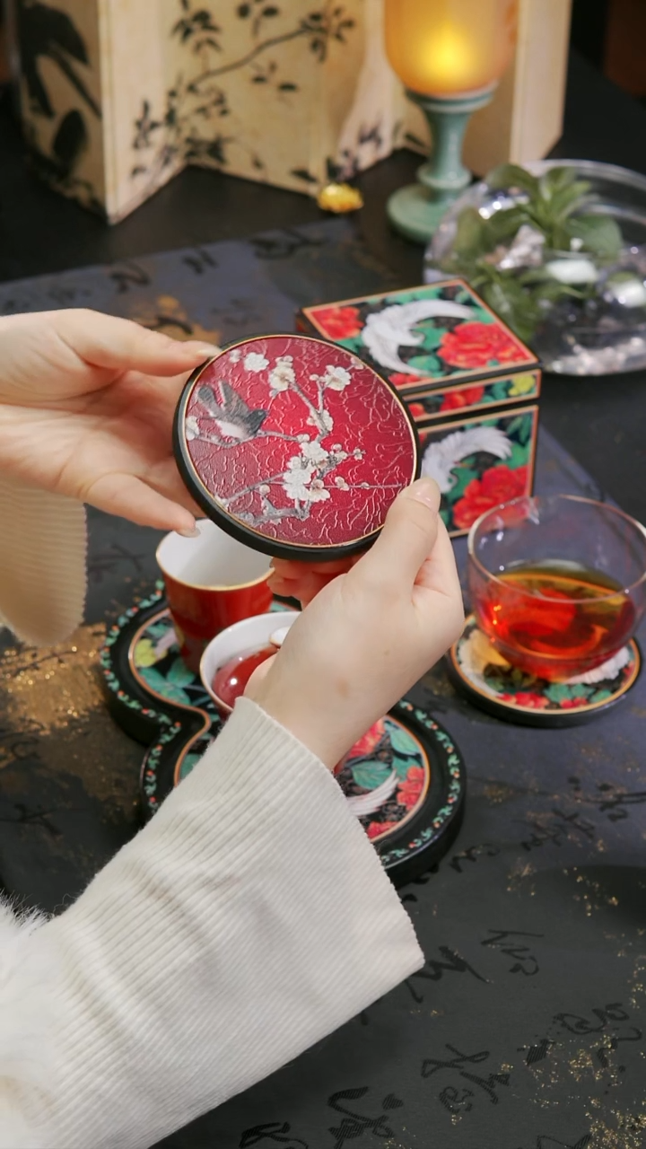 壹藏贰宝喜上眉梢杯垫一片