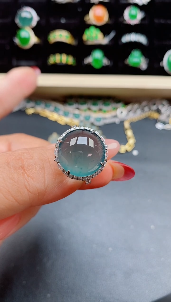 【闪购商品】翡翠戒指银S925镶嵌321321