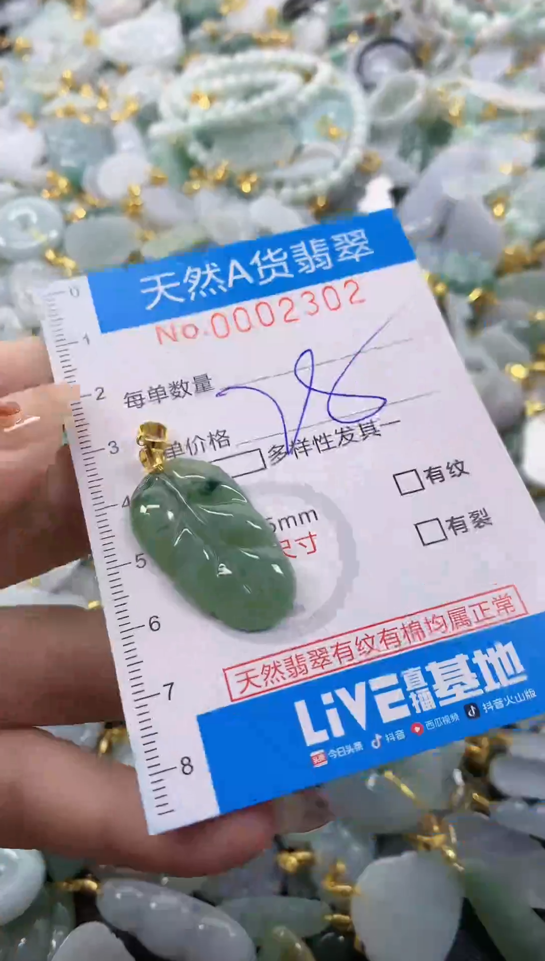 颈饰未镶嵌翡翠净货挂件-2302