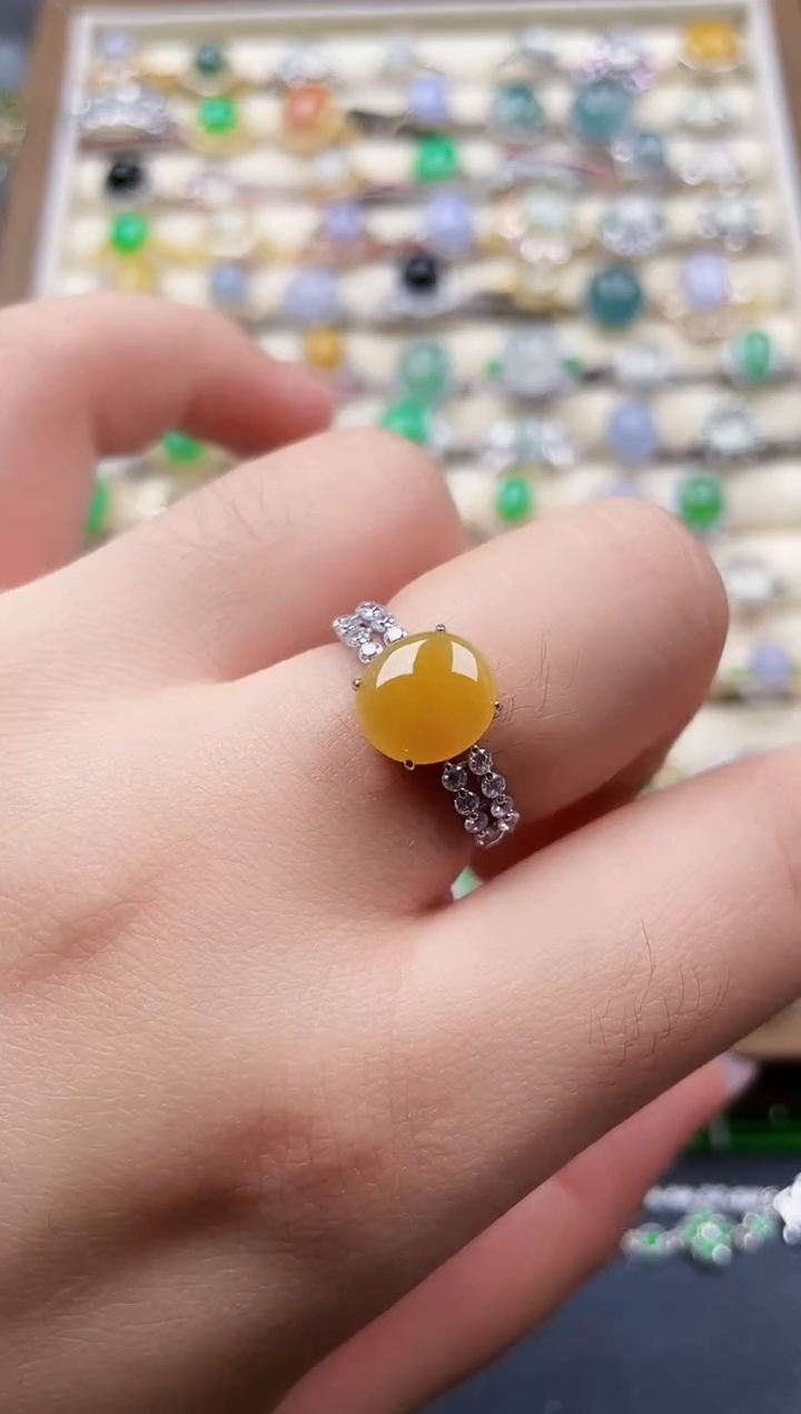 银S925镶嵌戒指翡翠157