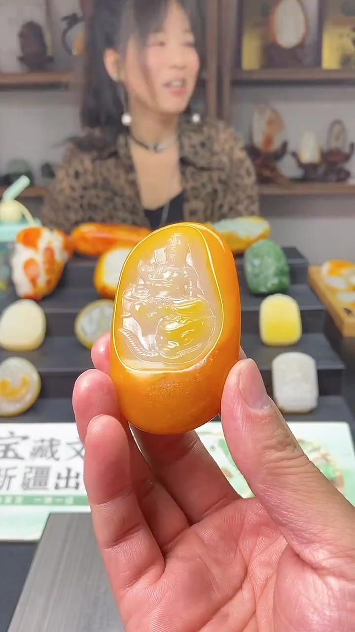 和田玉未镶嵌挂件普贤菩萨