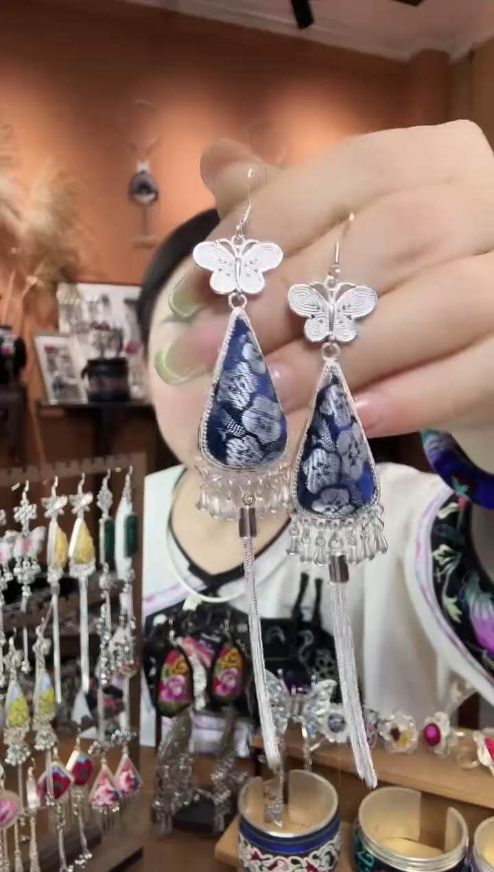 刺绣纯手工民族风耳环