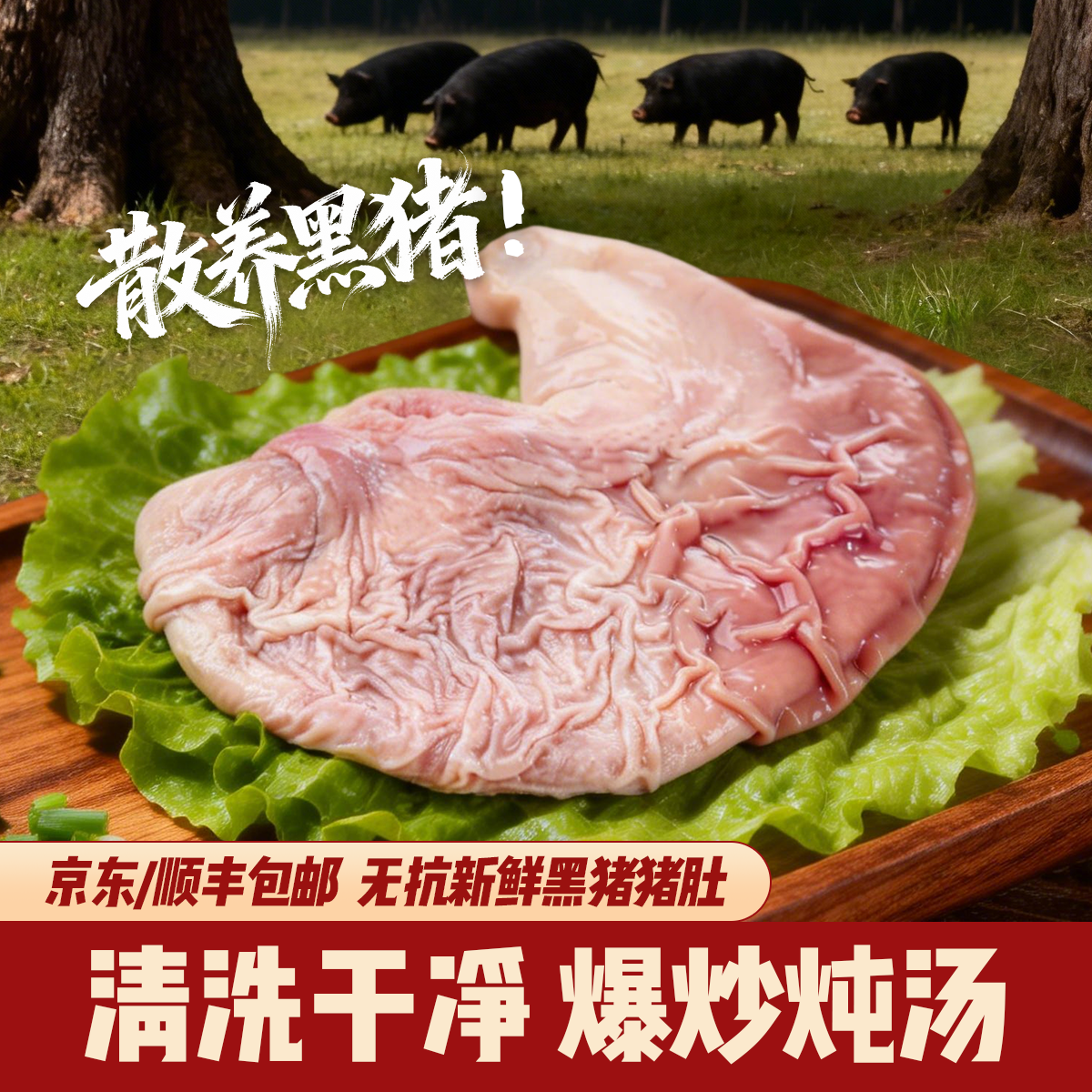 【猪肚】皖南山泉土黑猪猪肚