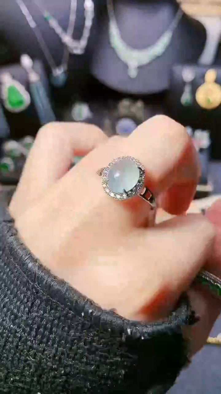【闪购商品】翡翠戒指银S925镶嵌戒指