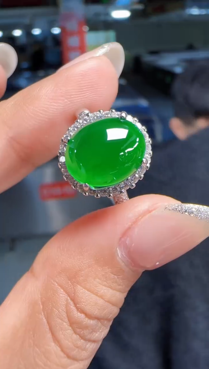未镶嵌定制翡翠翡翠戒指4