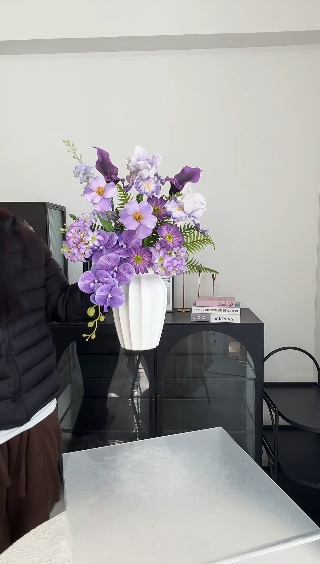 紫色花束＋花瓶一套