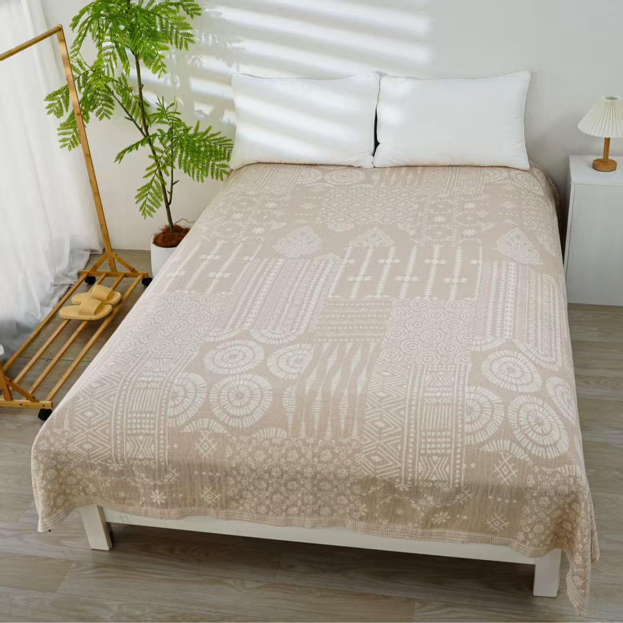 【微瑕波罗地亚-床盖】150*200cm品牌专柜秋冬棉麻加厚床盖